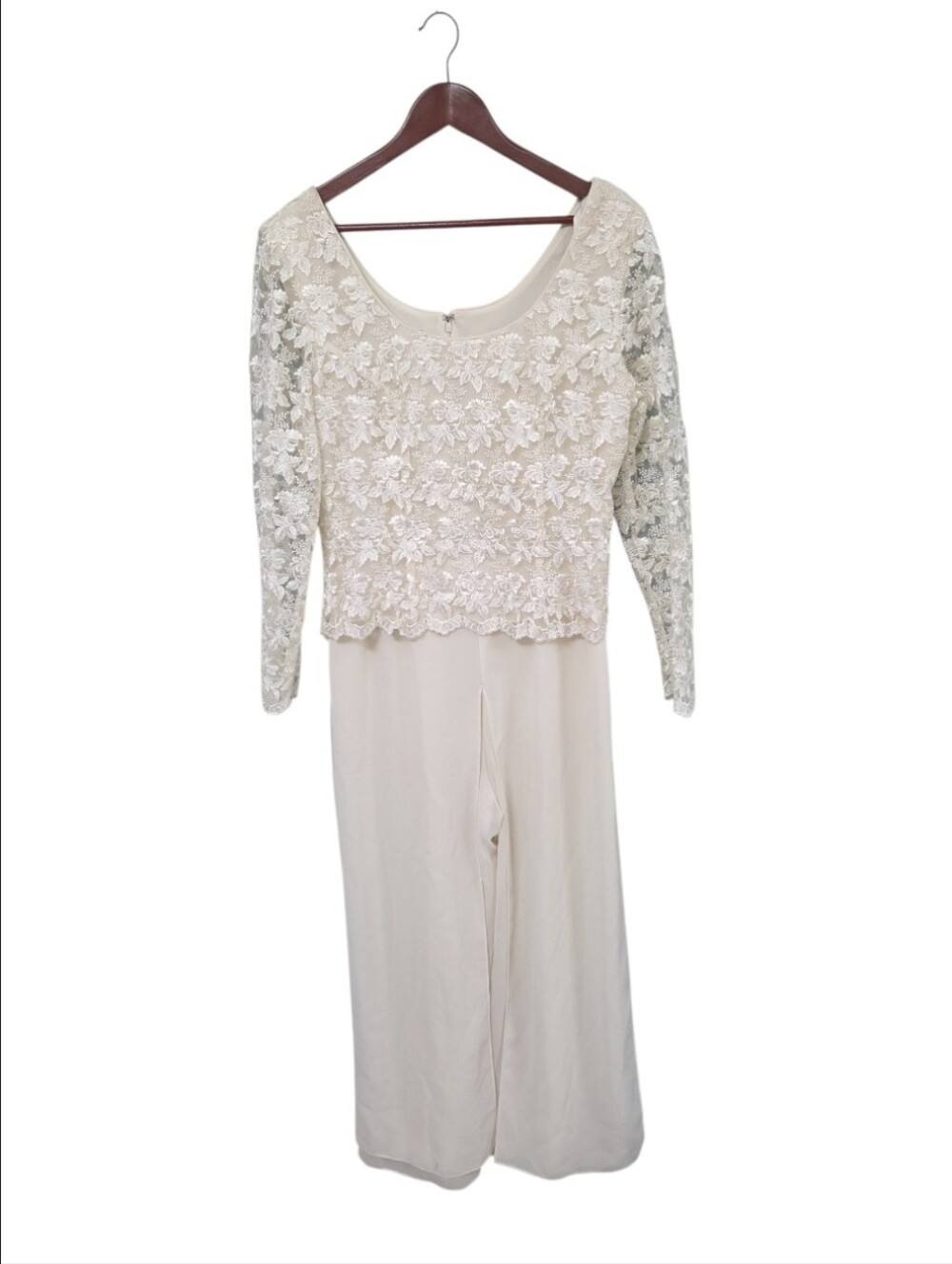 Patra Lace Mother Of The Btide Cream Jumpsuit Womens Size 14 Bridal Formal Wedd